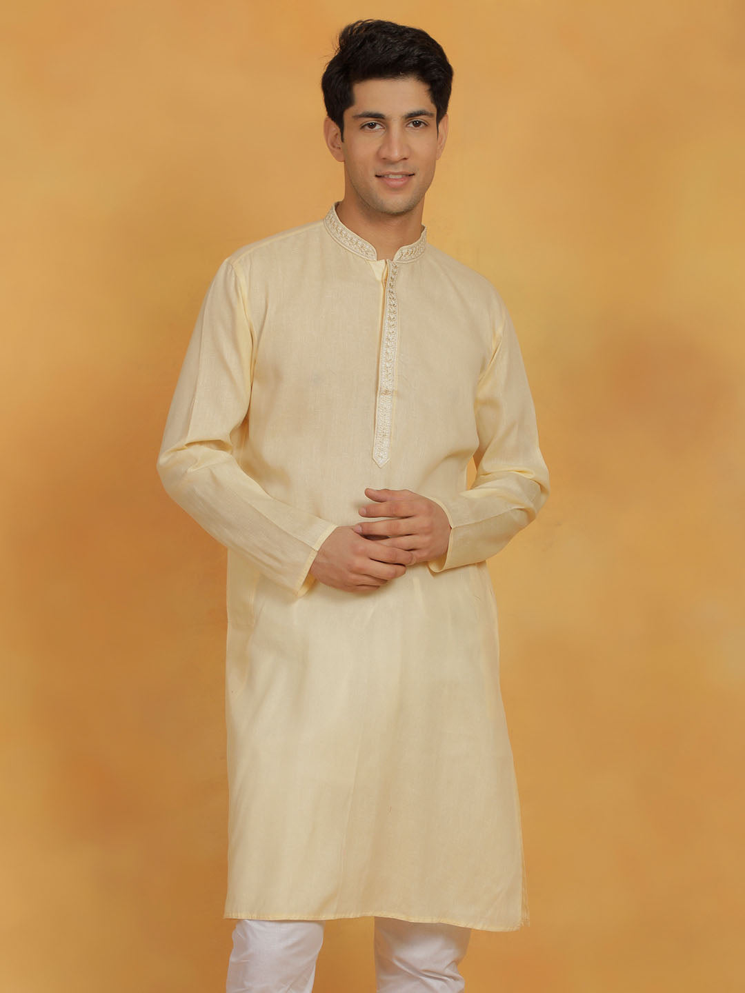 Men's Cream Cotton Kurta