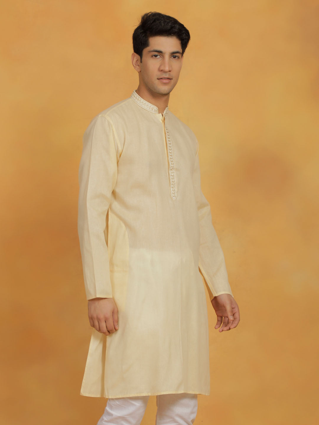 Men's Cream Cotton Kurta