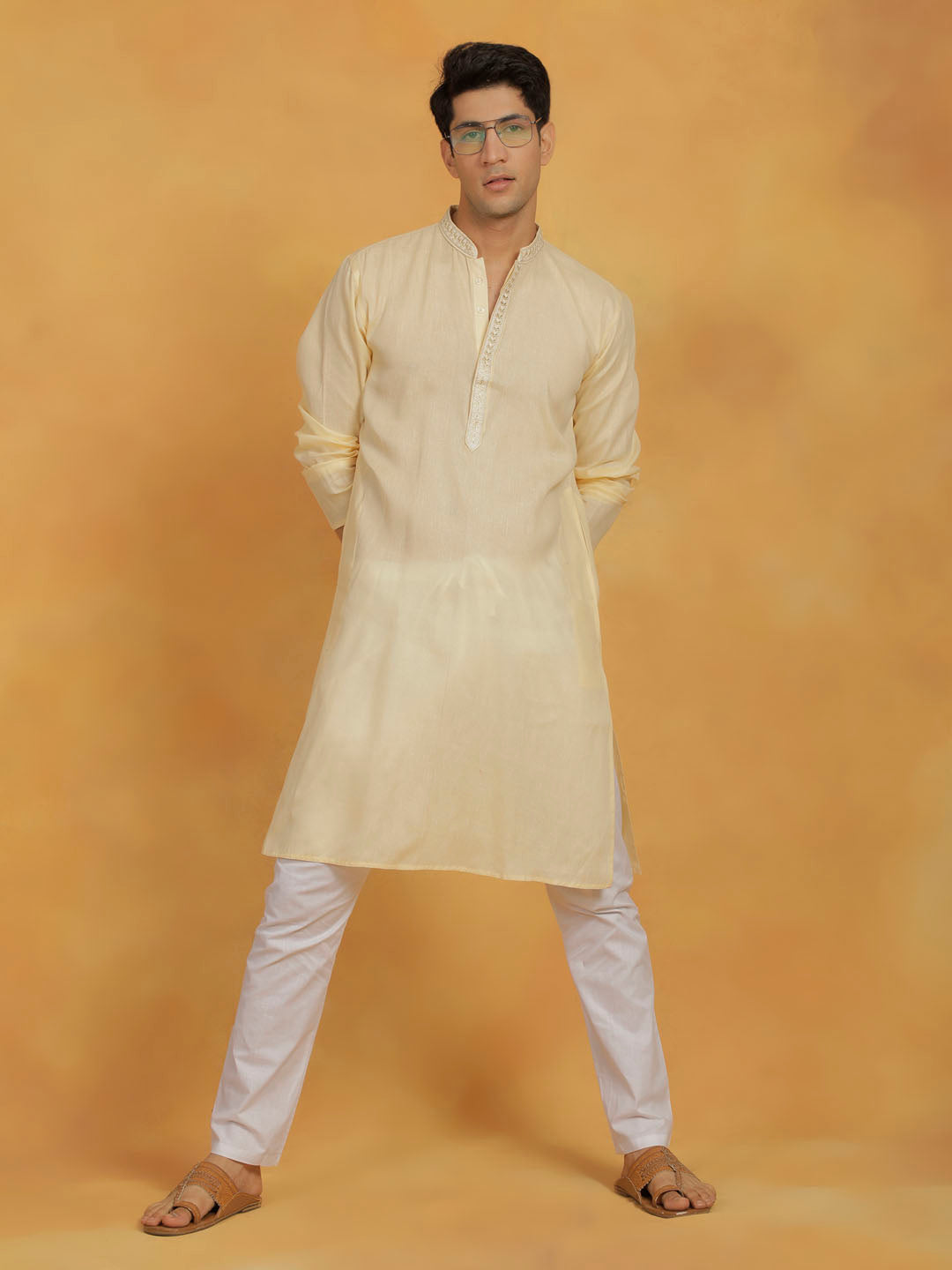 Men's Cream Cotton Kurta