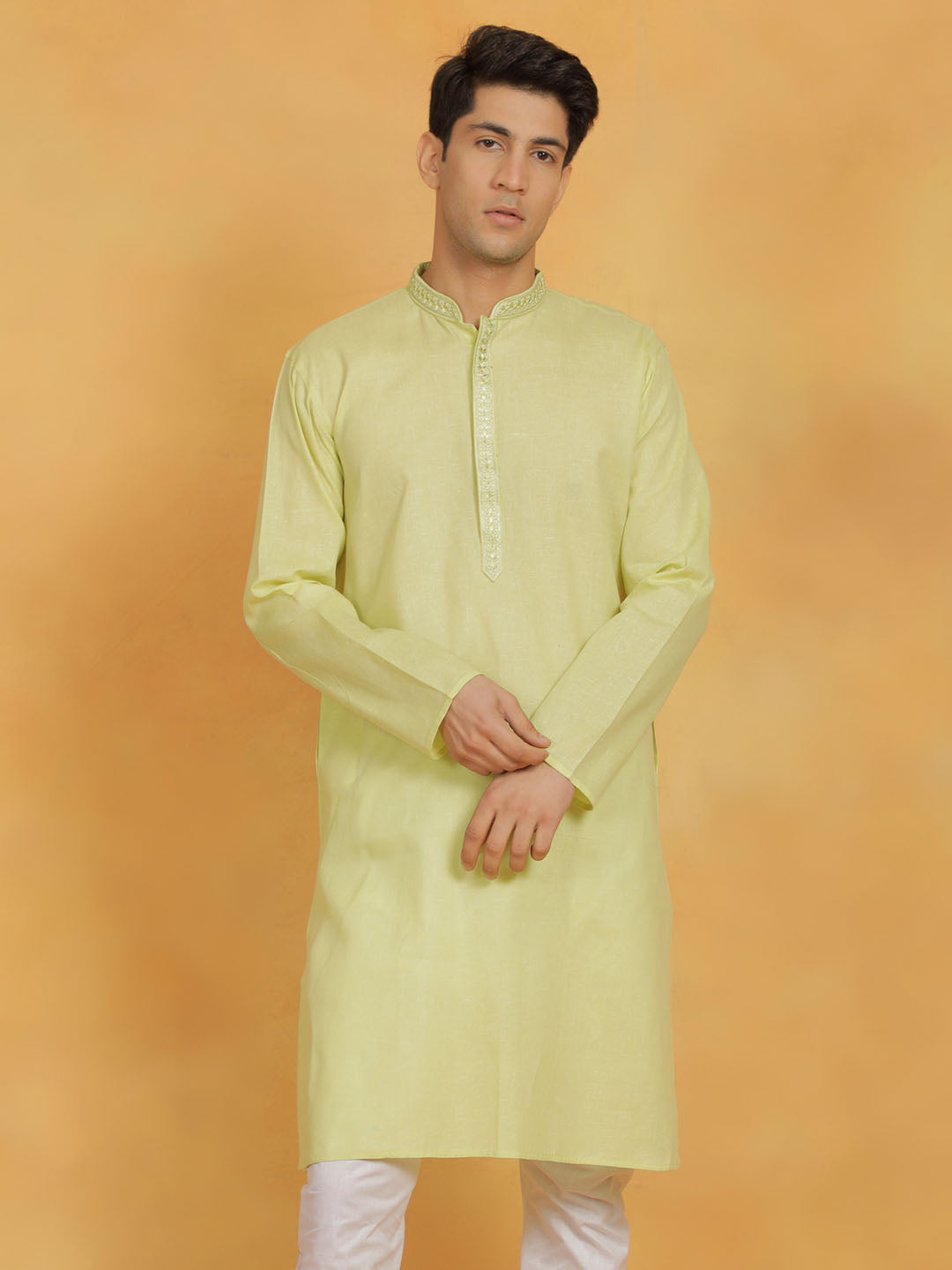 Men's Mint Green Cotton Kurta