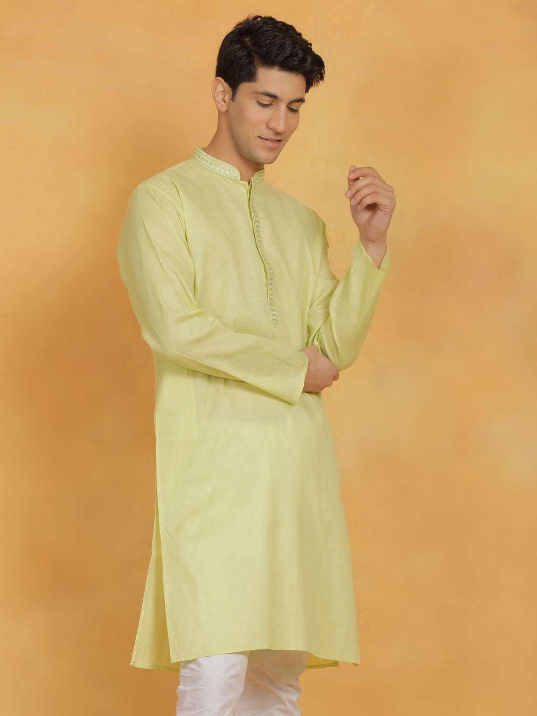 Men's Mint Green Cotton Kurta