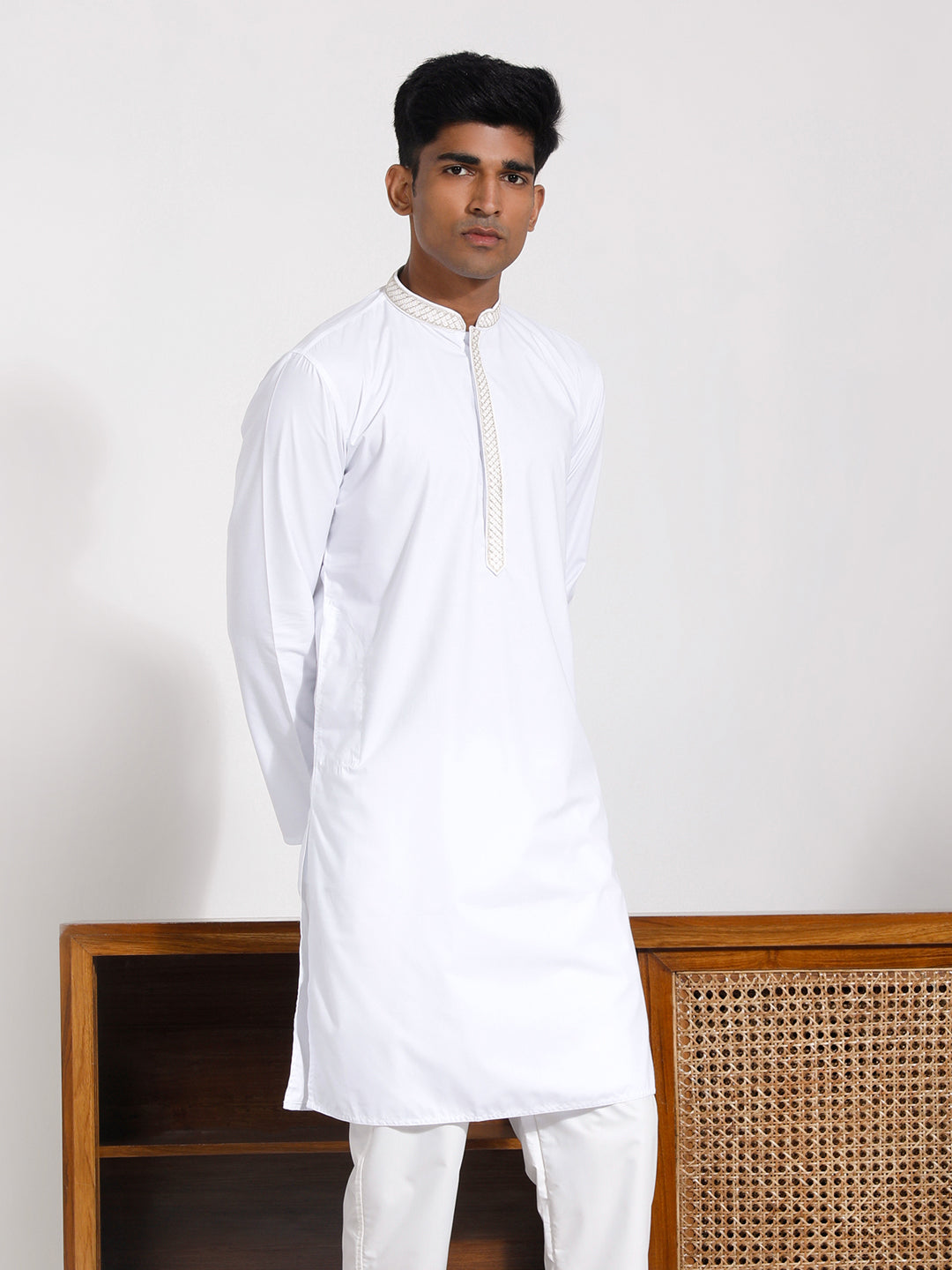 Men's White Cotton Kurta