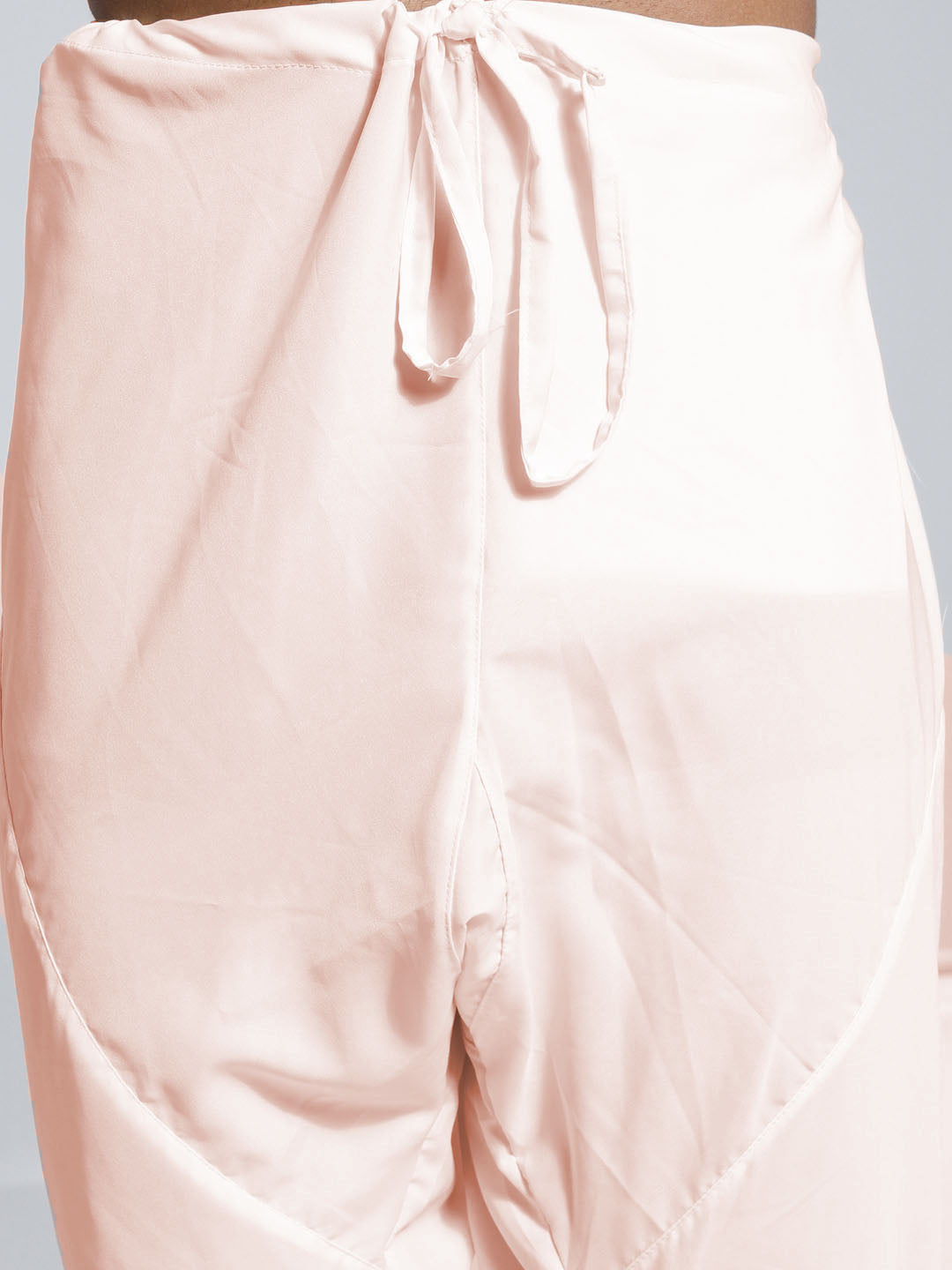 Men's Peach Crepe Kurta And Pyjama