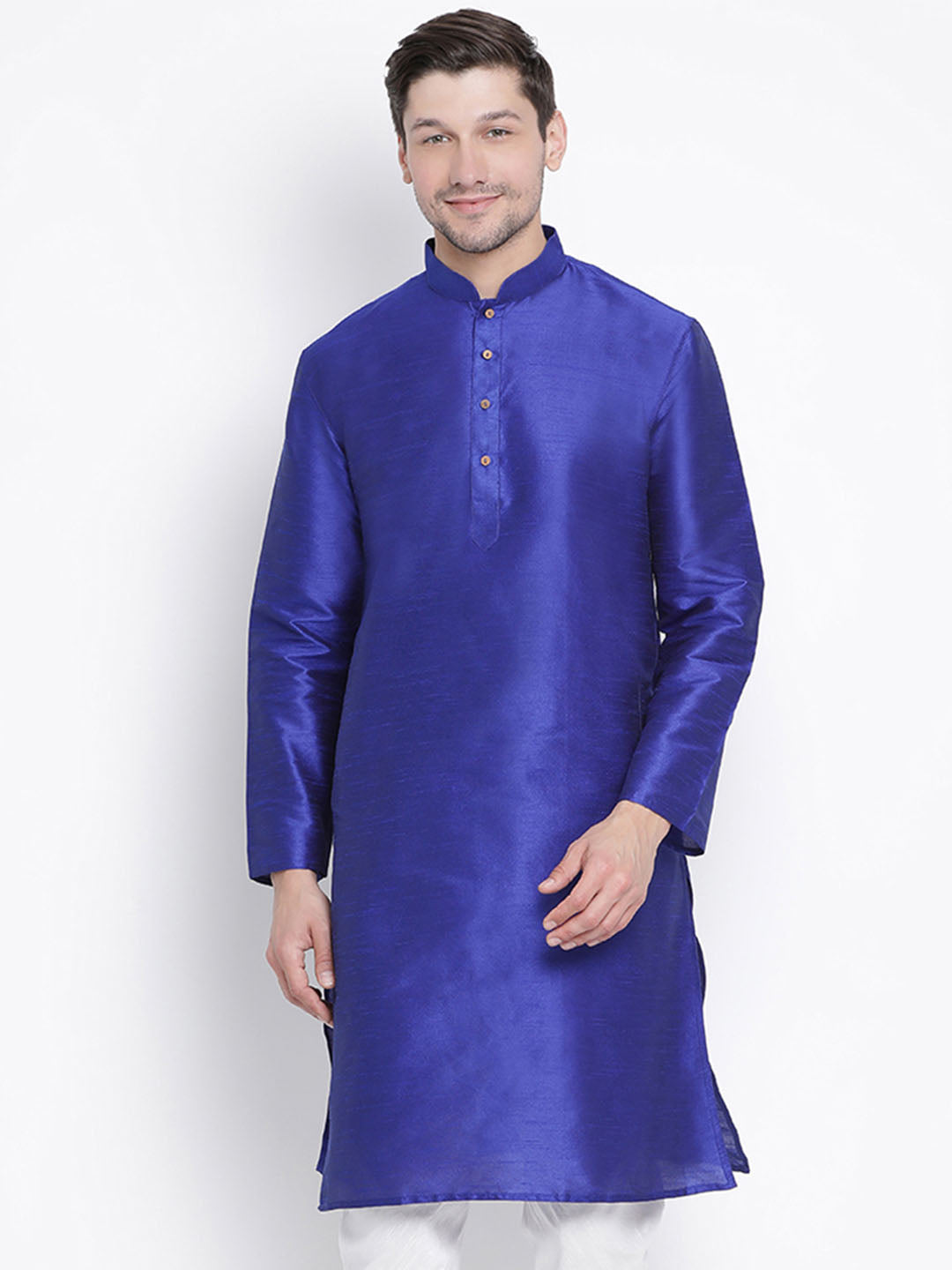 Men's Blue Silk Blend Kurta