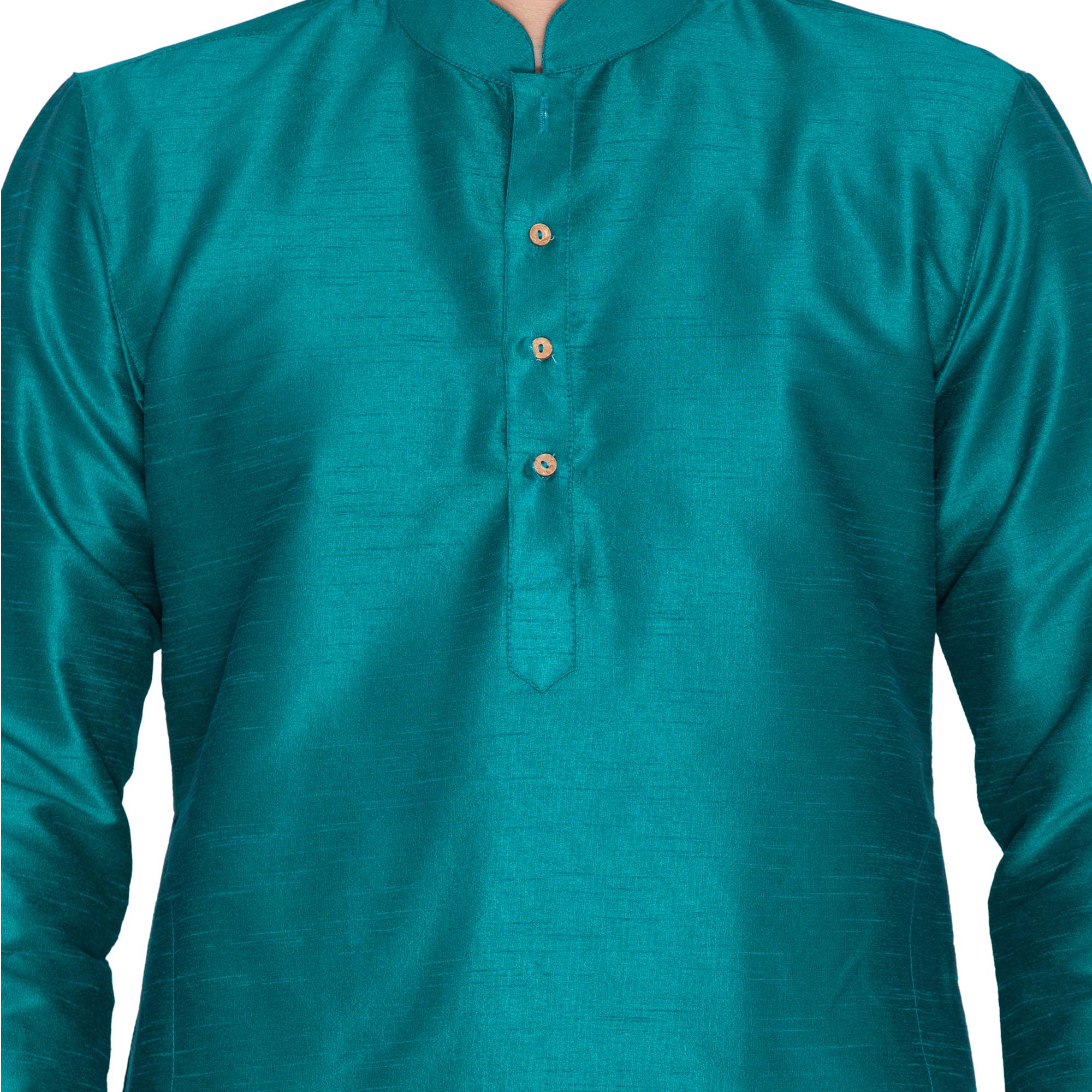 Men's Green Silk Blend Kurta Pyjama Set