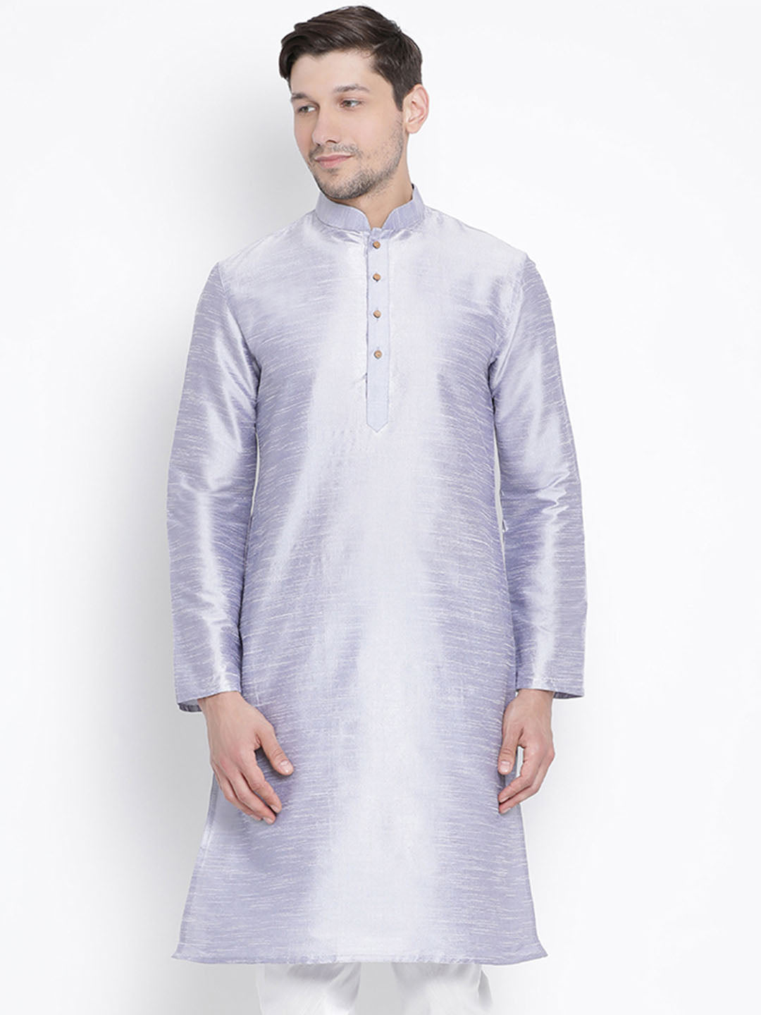 Men's Light Blue Silk Blend Kurta