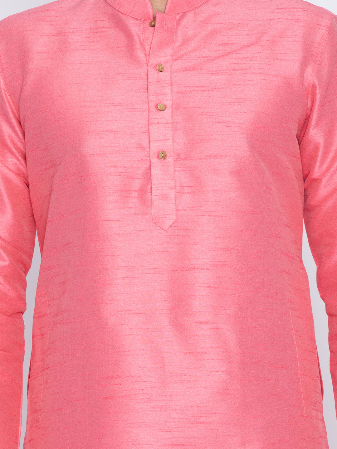 Men's Pink Silk Blend Kurta