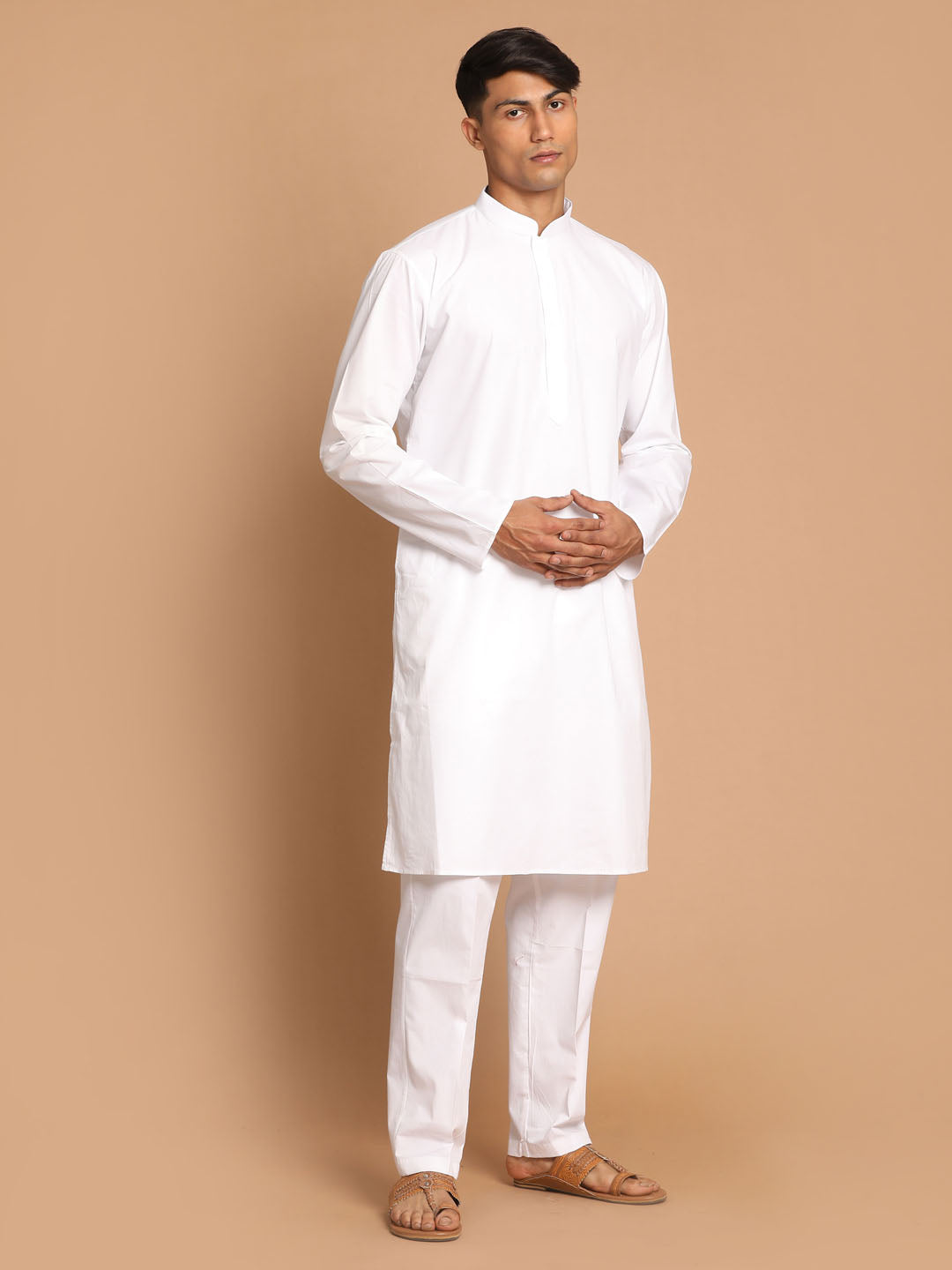 Men's White Pure Cotton Kurta Pyjama Set