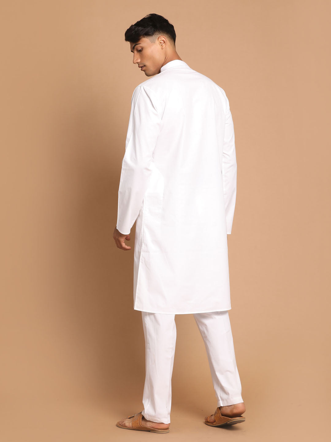 Men's White Pure Cotton Kurta Pyjama Set