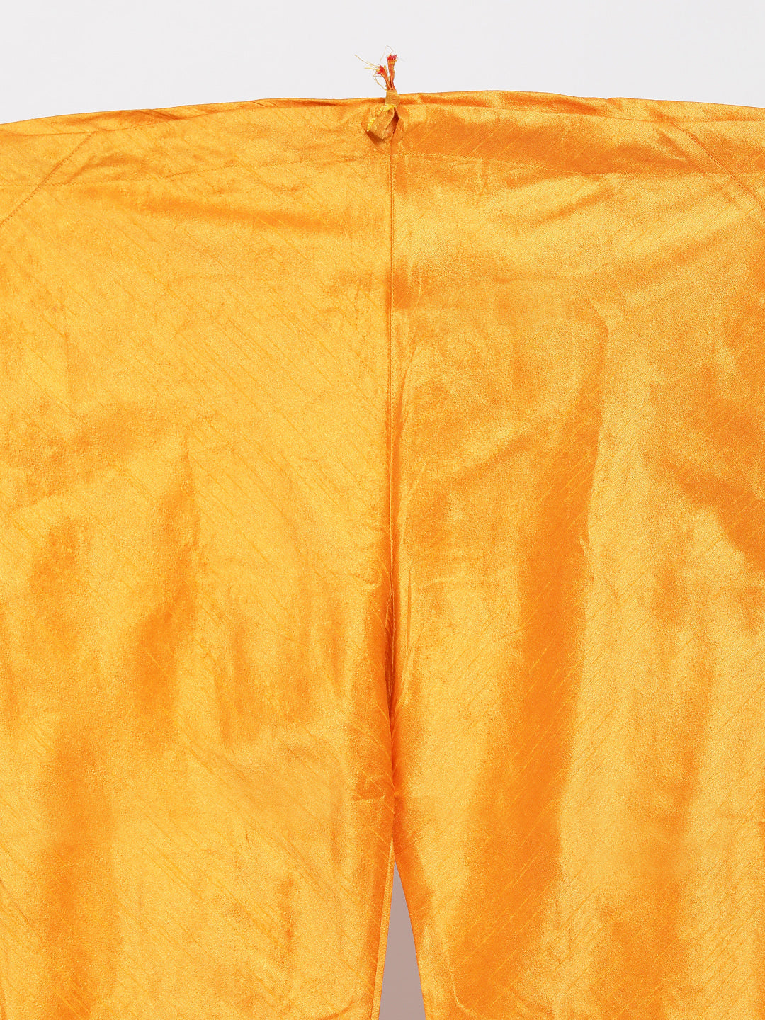 Men's Orange Silk Blend Jacket, Kurta and Pyjama Set