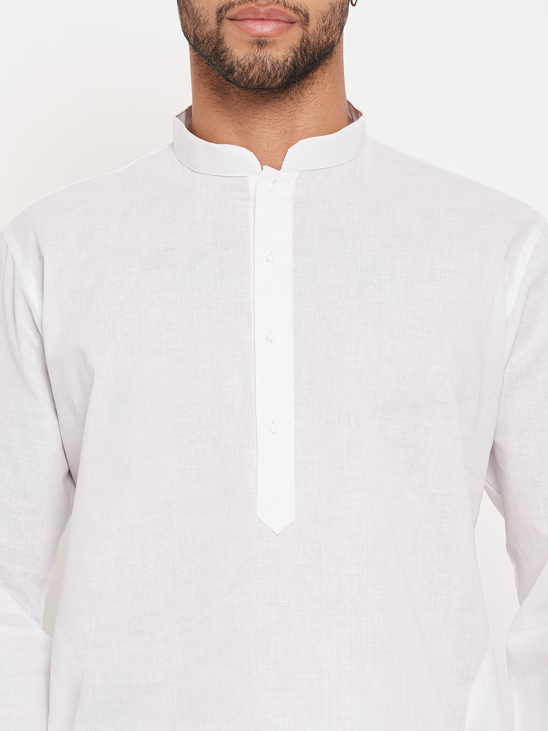 Men's White Cotton Kurta Pyjama Set