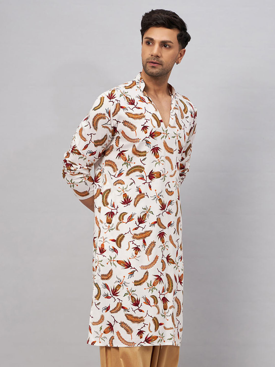 Men's White Rayon Kurta