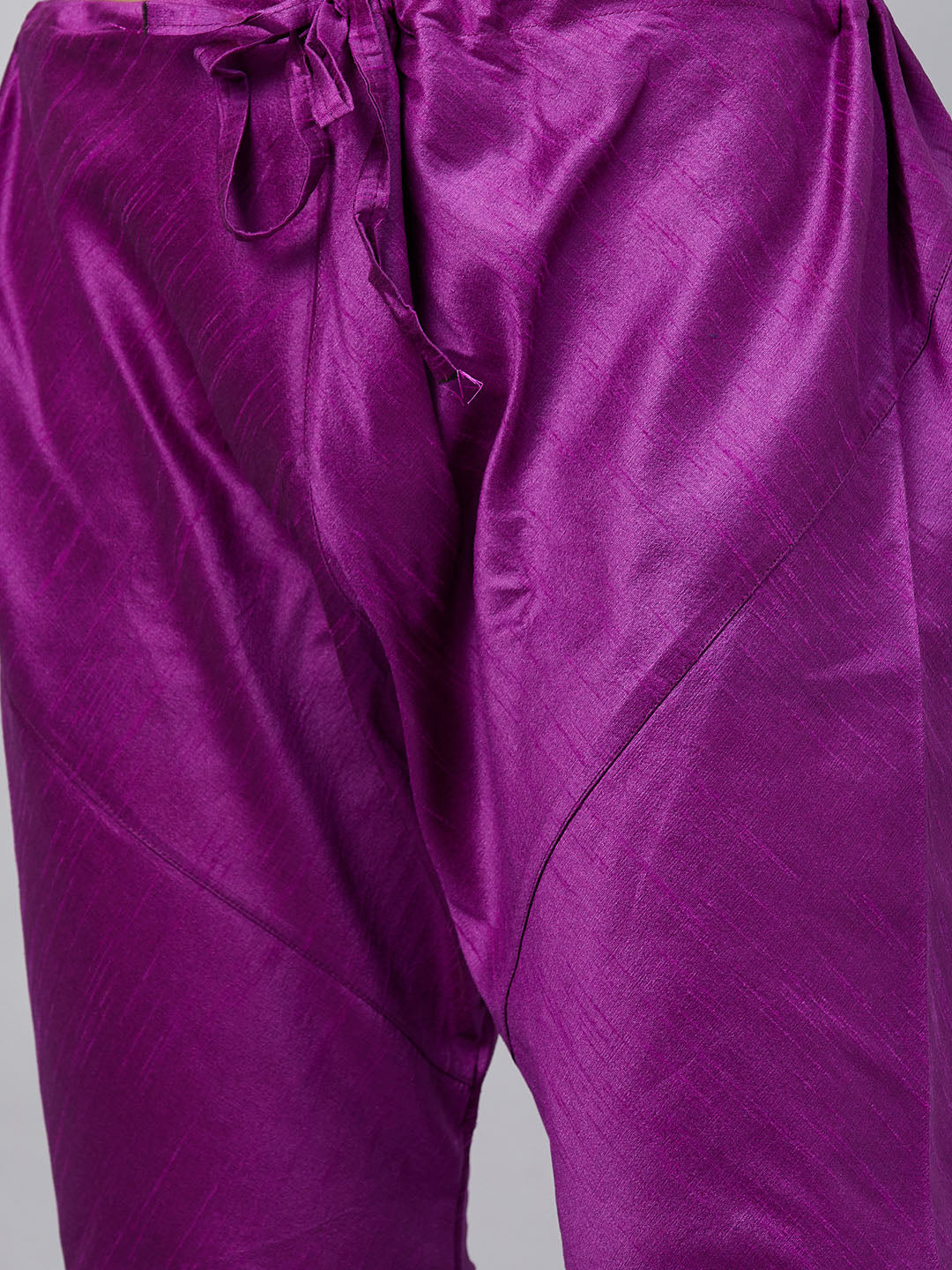 Men's Purple Silk Blend Kurta Pyjama Set