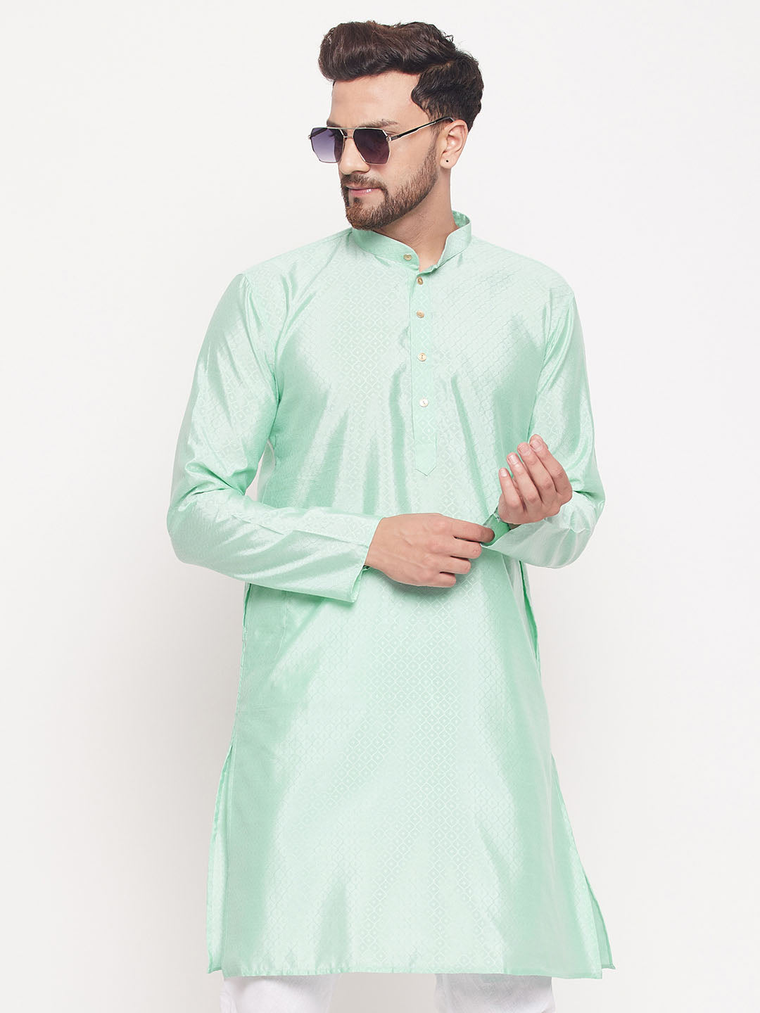 Men's Aqua Silk Blend Kurta