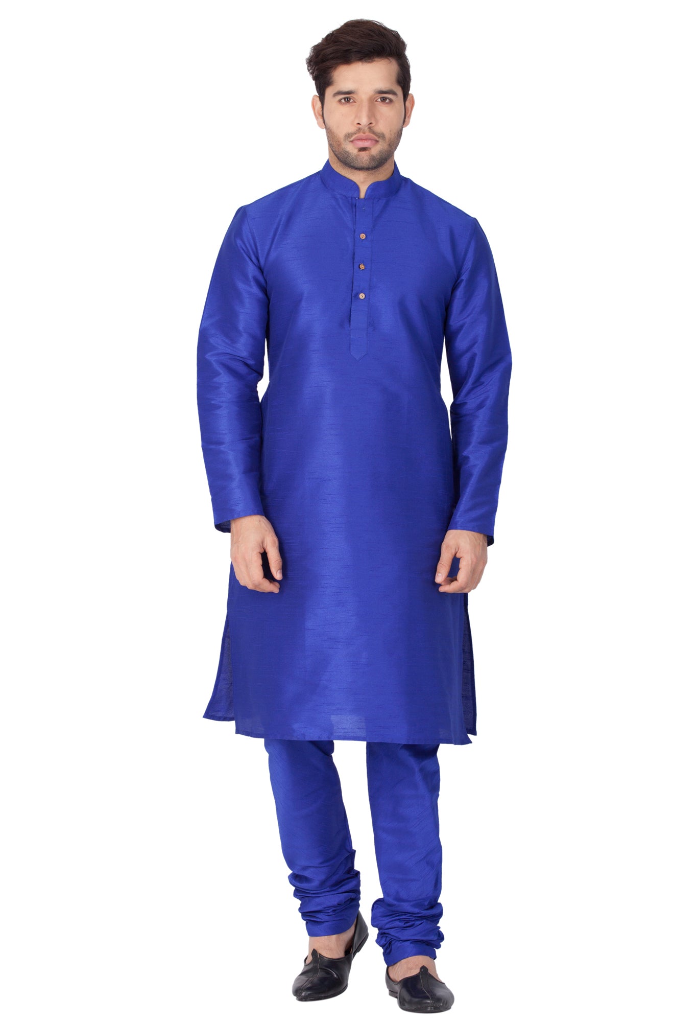 Men's Blue Silk Blend Kurta Pyjama Set