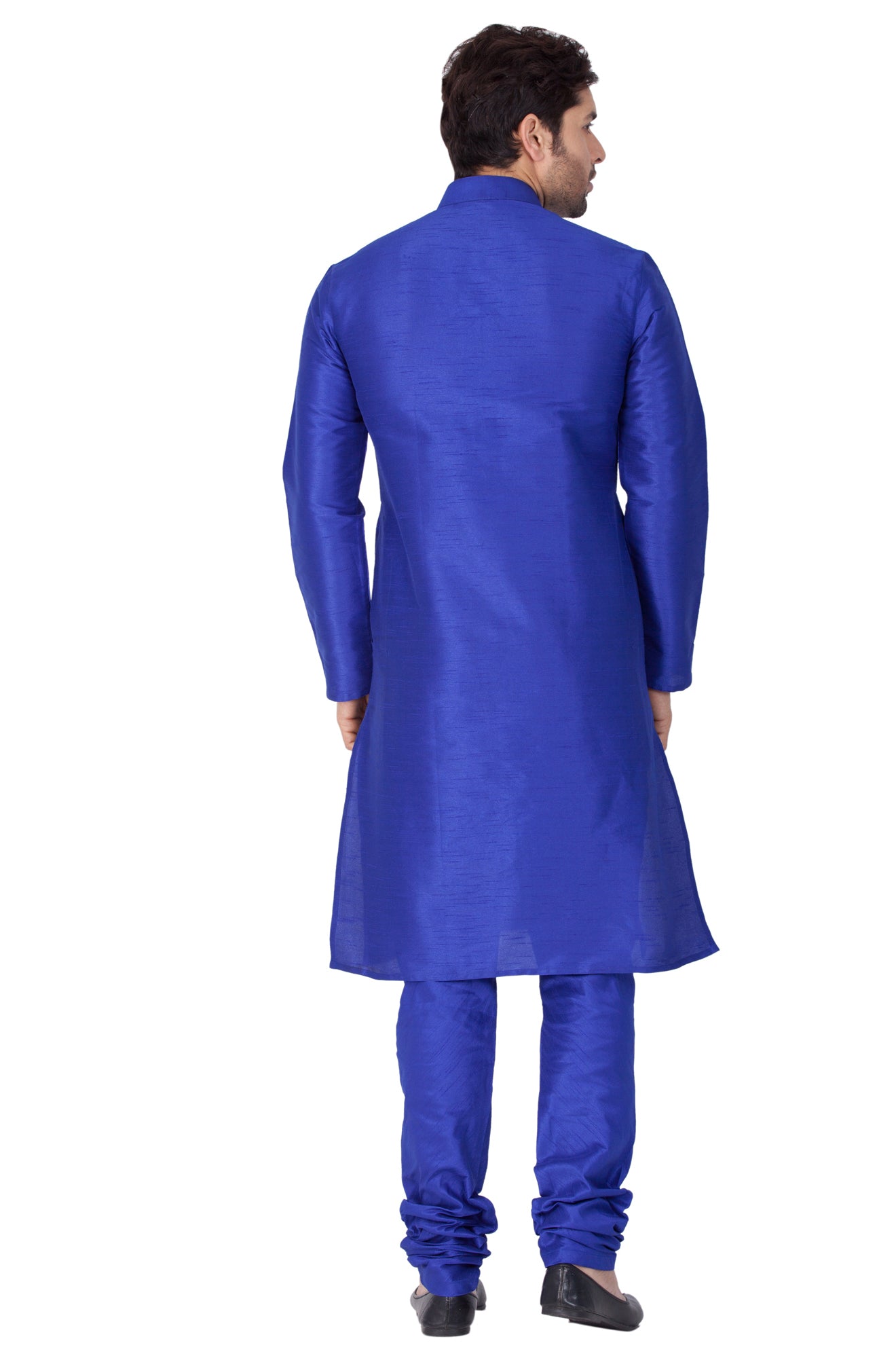 Men's Blue Silk Blend Kurta Pyjama Set