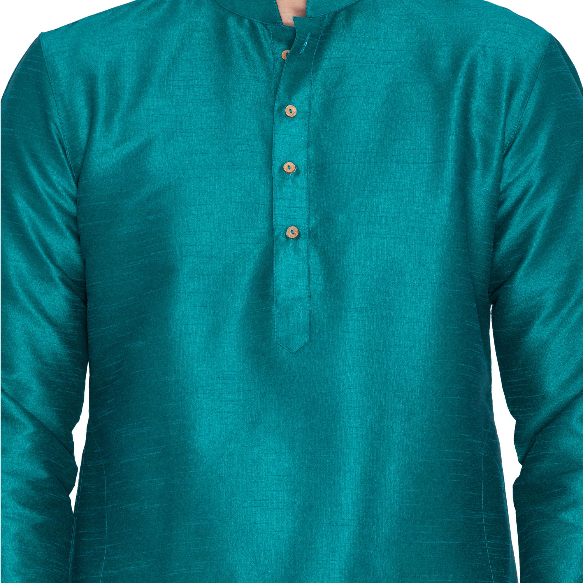 Men's Green Silk Blend Kurta Pyjama Set