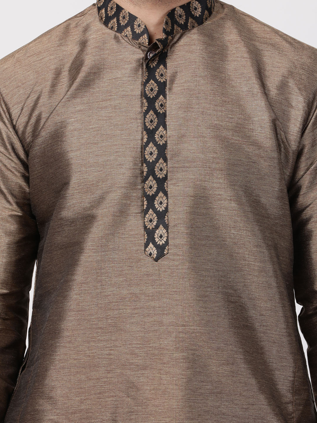 Men's Black Silk Blend Kurta