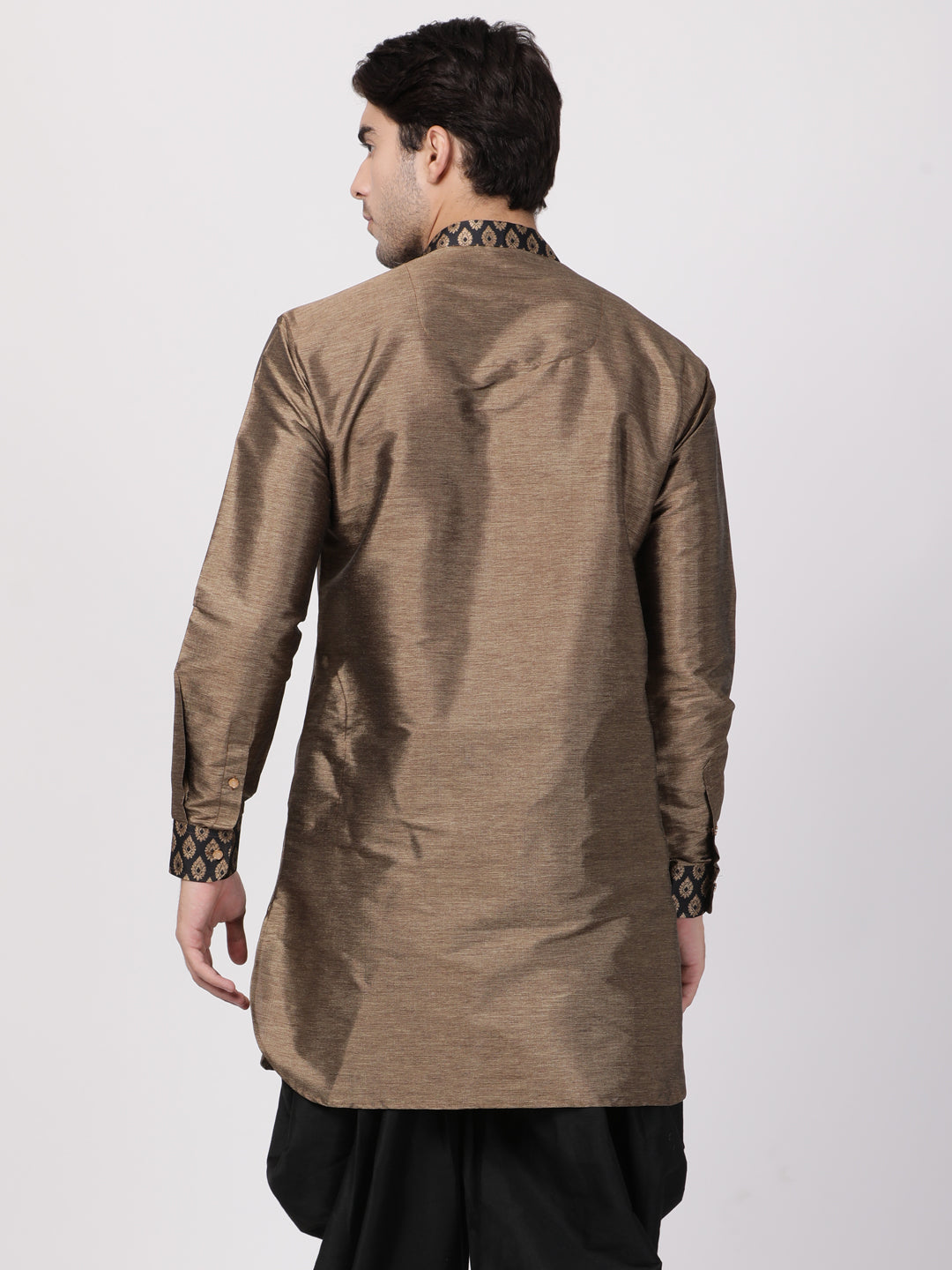 Men's Black Silk Blend Kurta