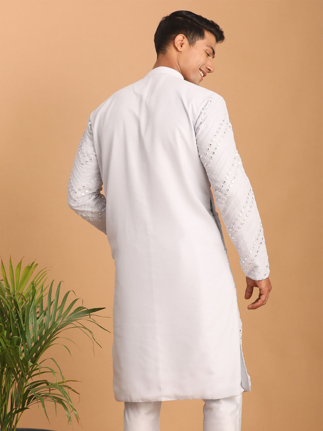 Men's Aqua Georgette Kurta Pyjama Set