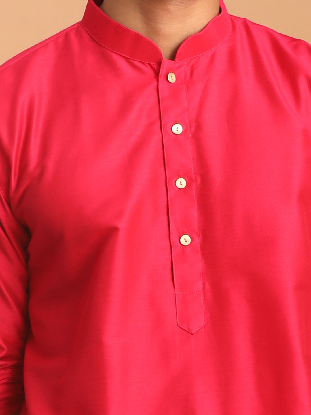 Men's Pink Viscose Kurta Pyjama Set