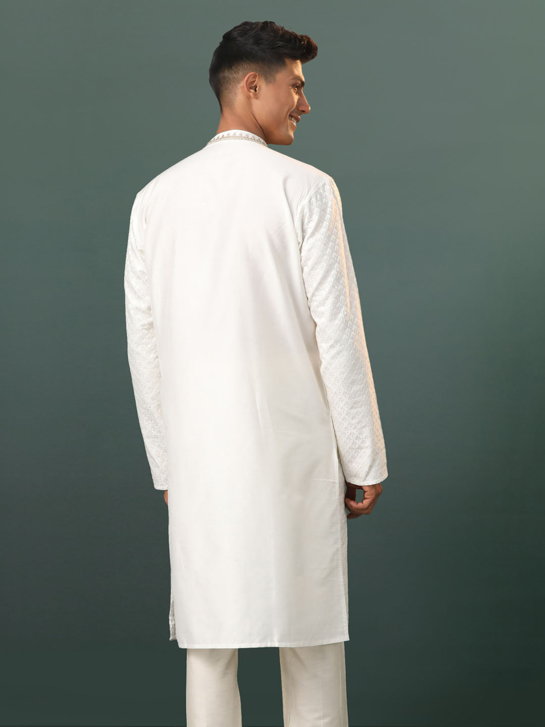 Men's White Cotton Kurta