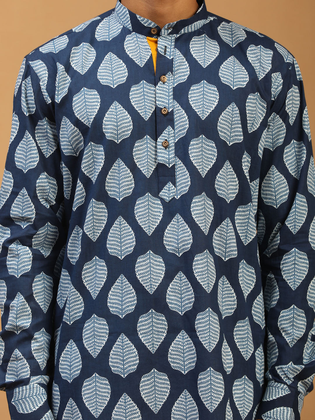 Men's Blue Cotton Kurta & Pyjama