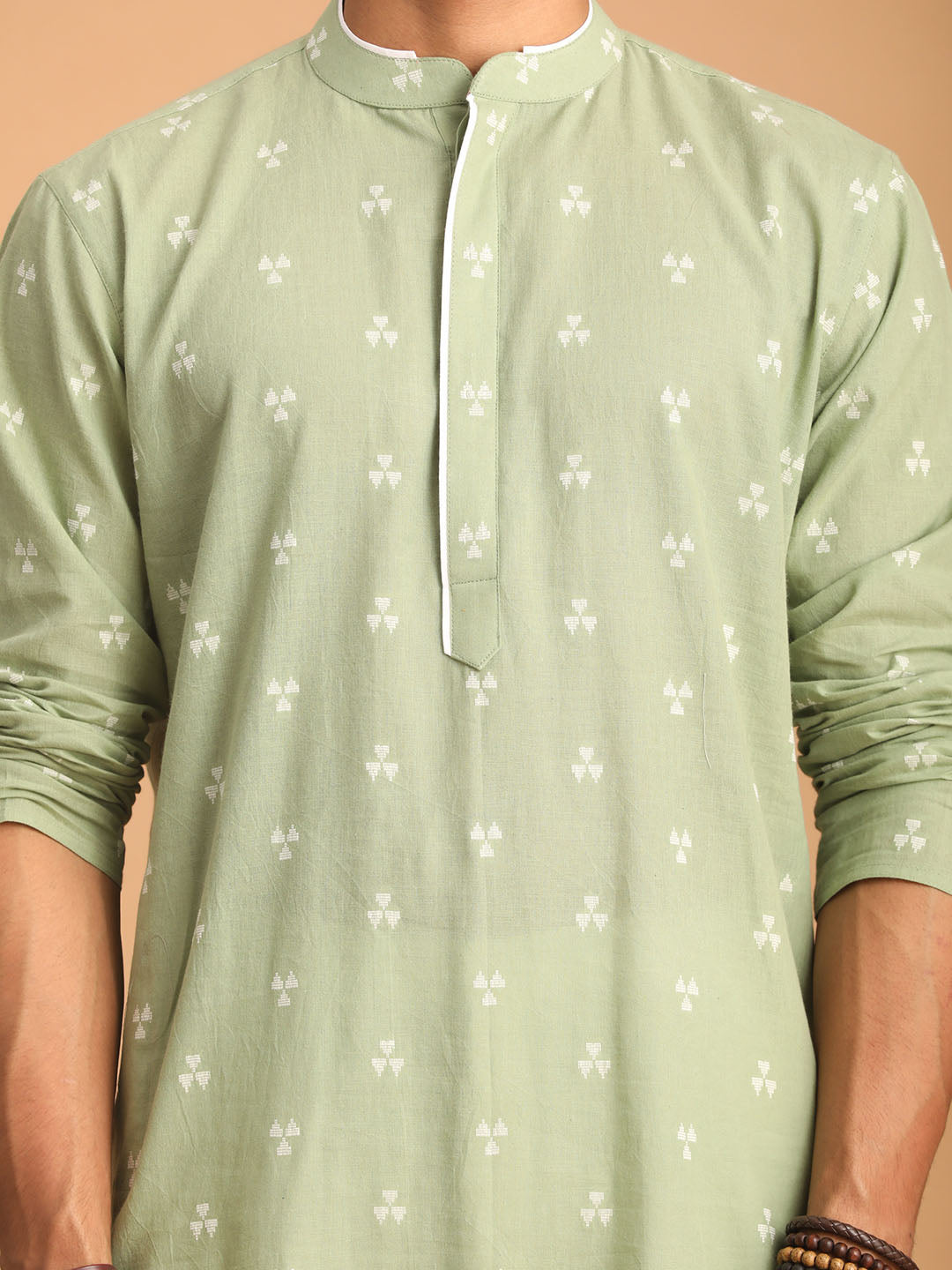 Men's Green Cotton Kurta