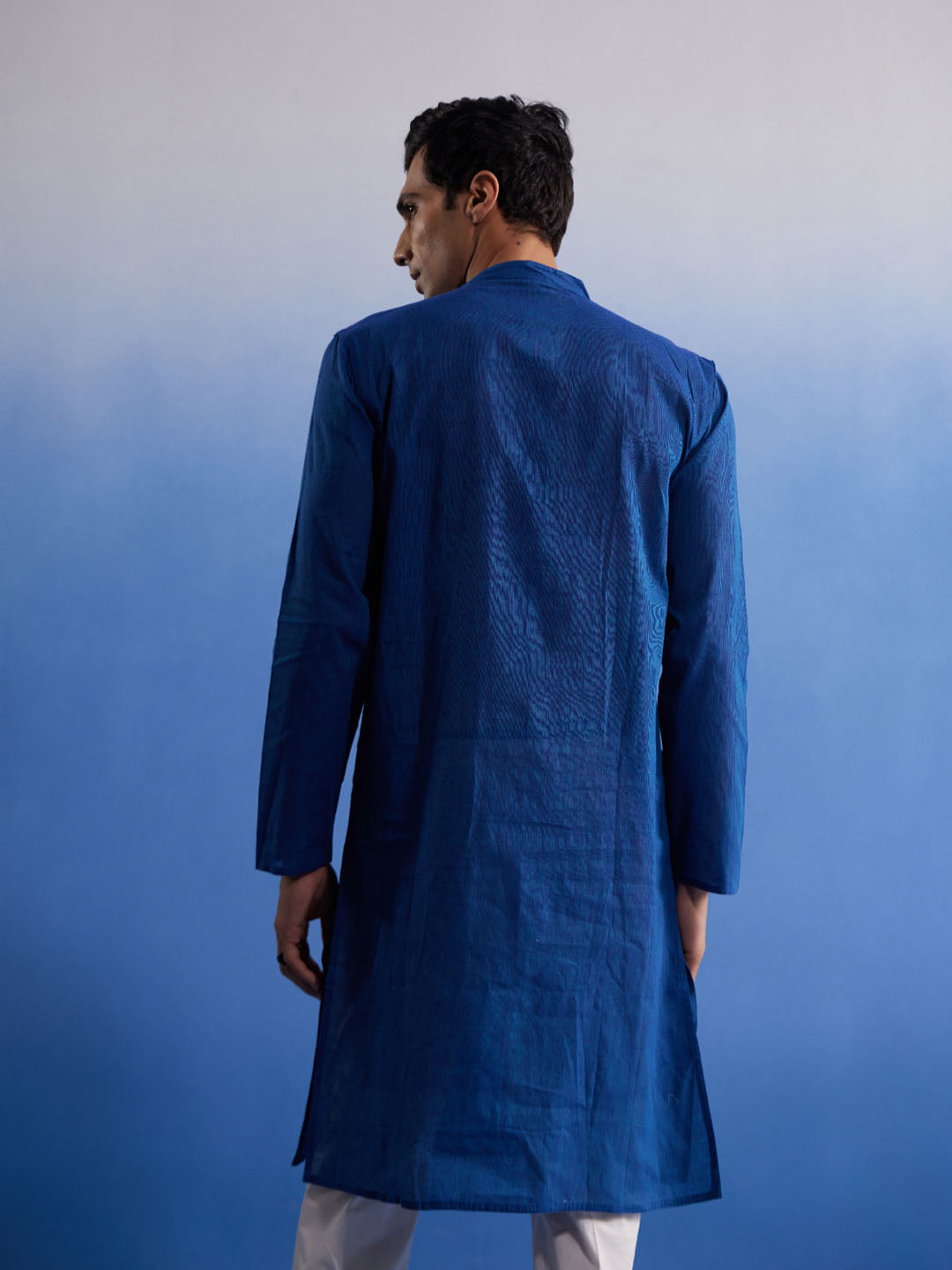 Men's Blue Pure Cotton Kurta