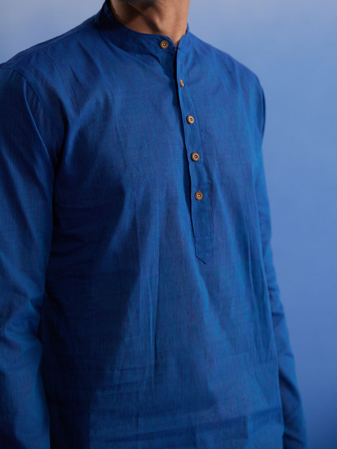 Men's Blue Pure Cotton Kurta