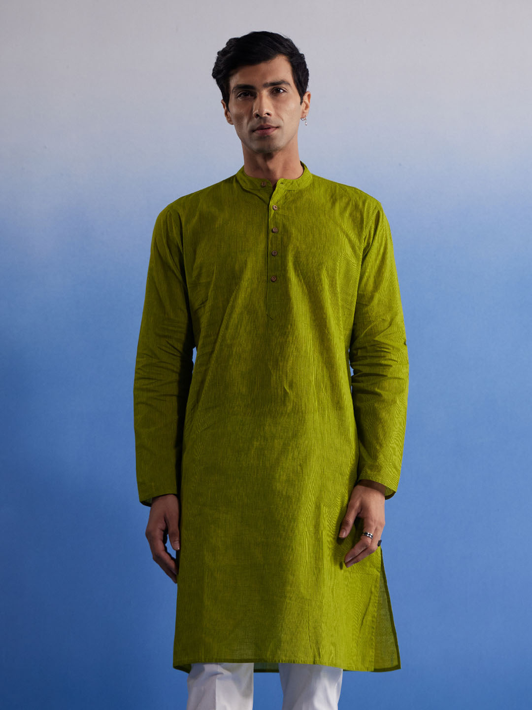 Men's Green Pure Cotton Kurta