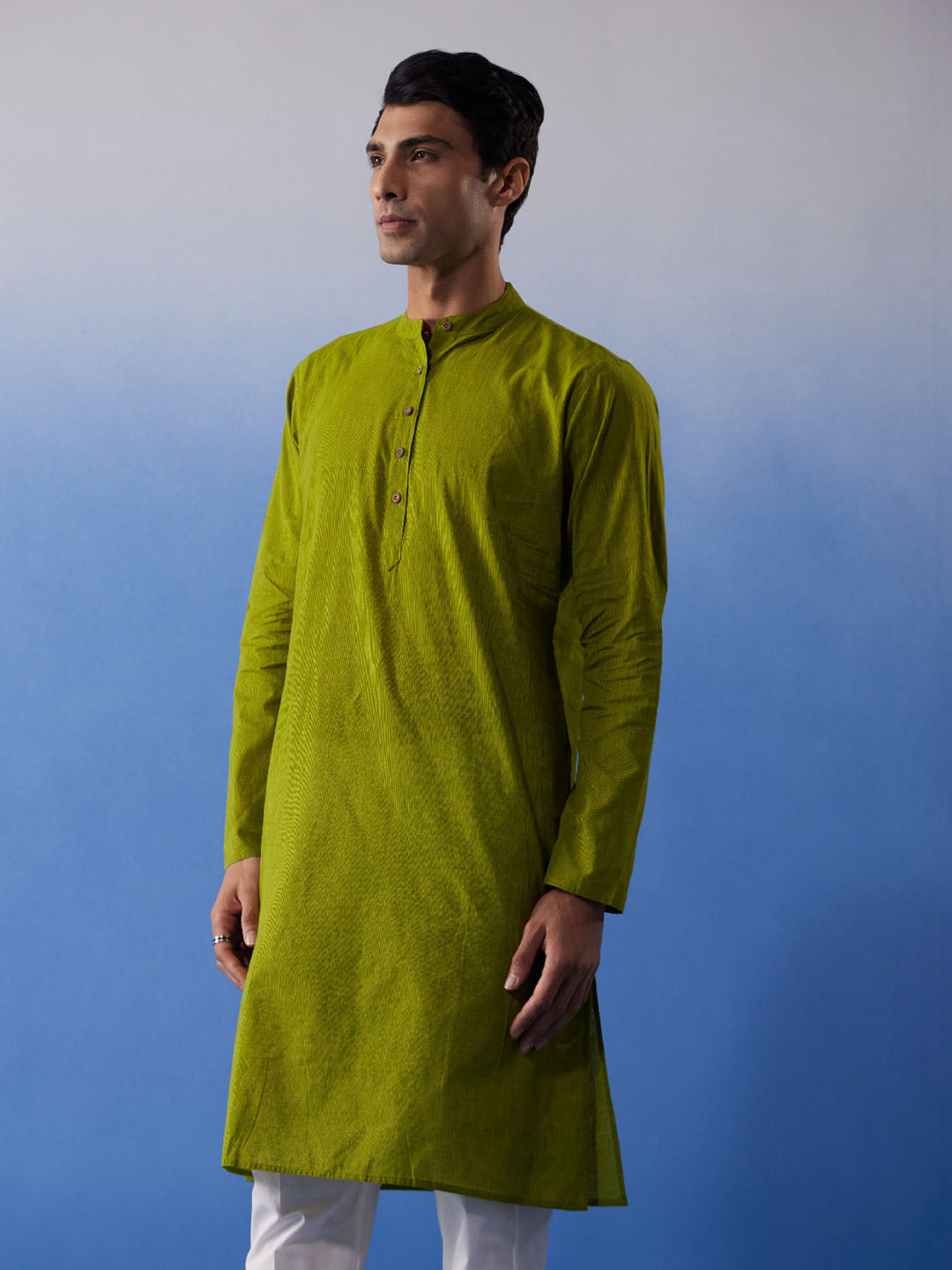 Men's Green Pure Cotton Kurta