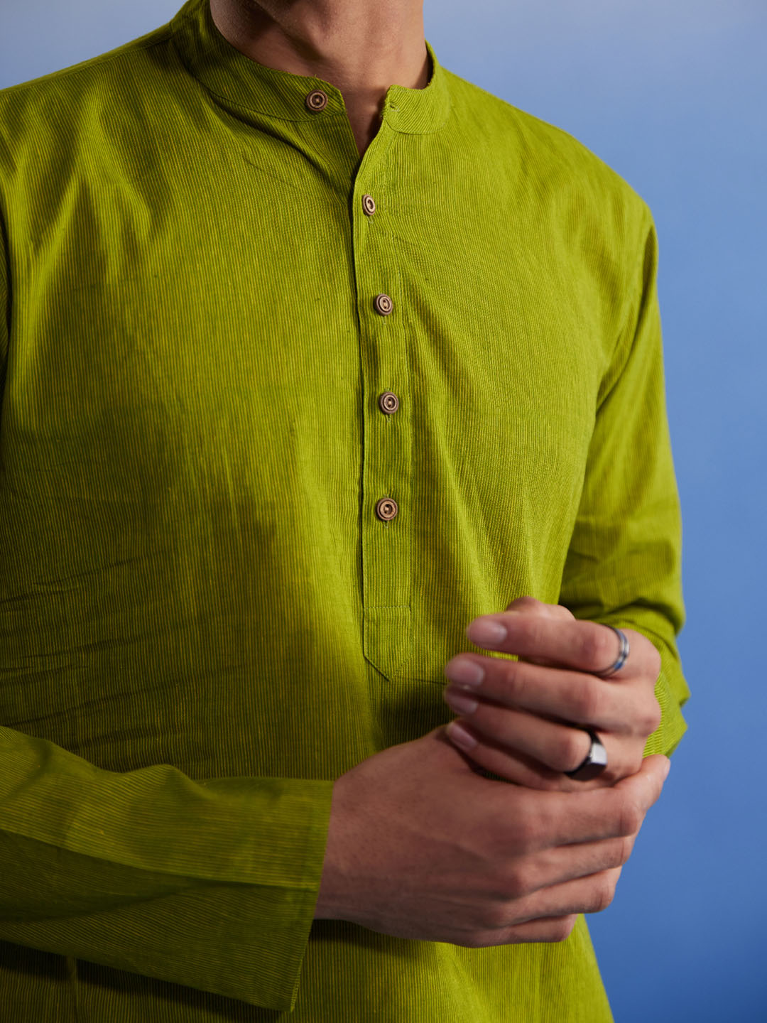 Men's Green Pure Cotton Kurta