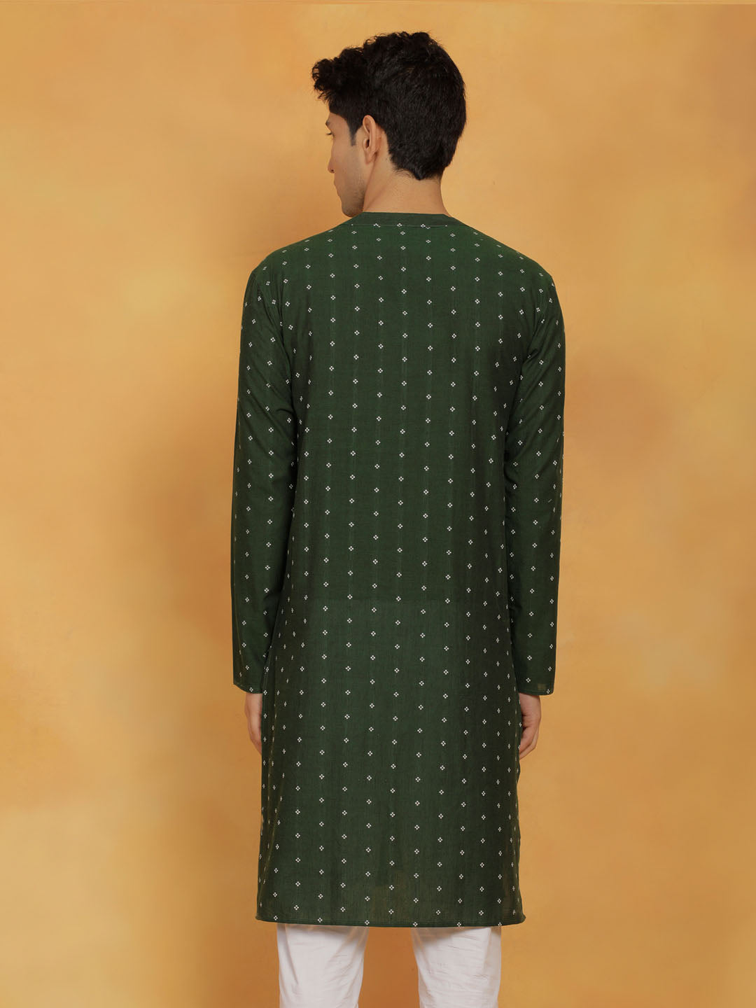 Men's Bottle Green Cotton Kurta