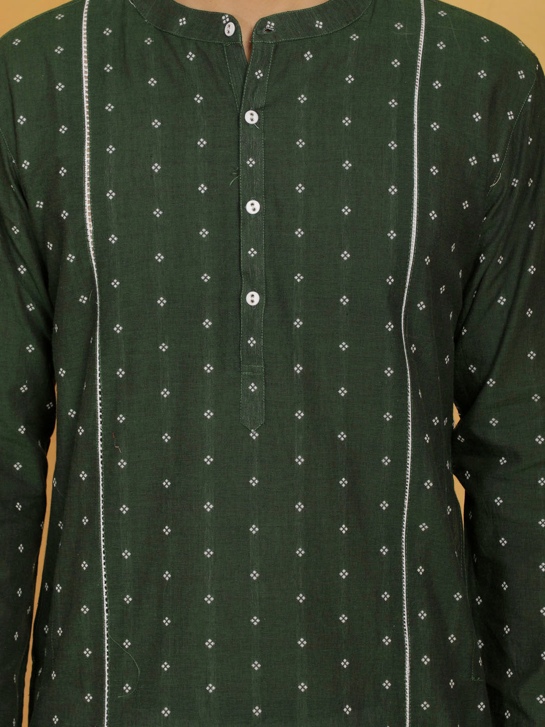 Men's Bottle Green Cotton Kurta