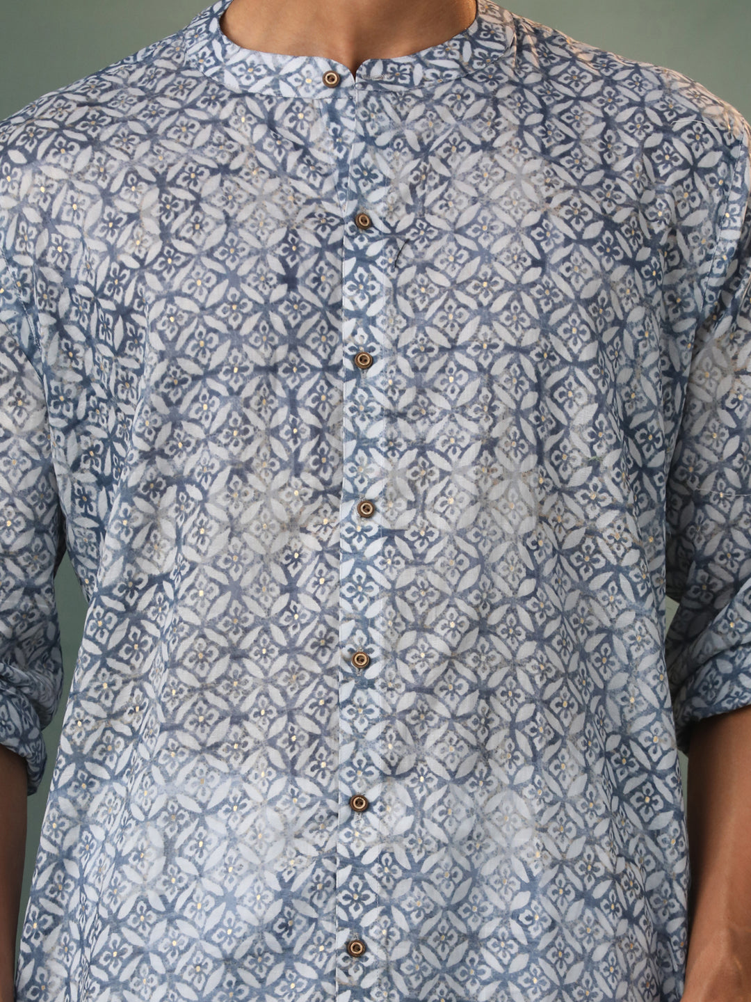 Men's Blue Cotton Kurta