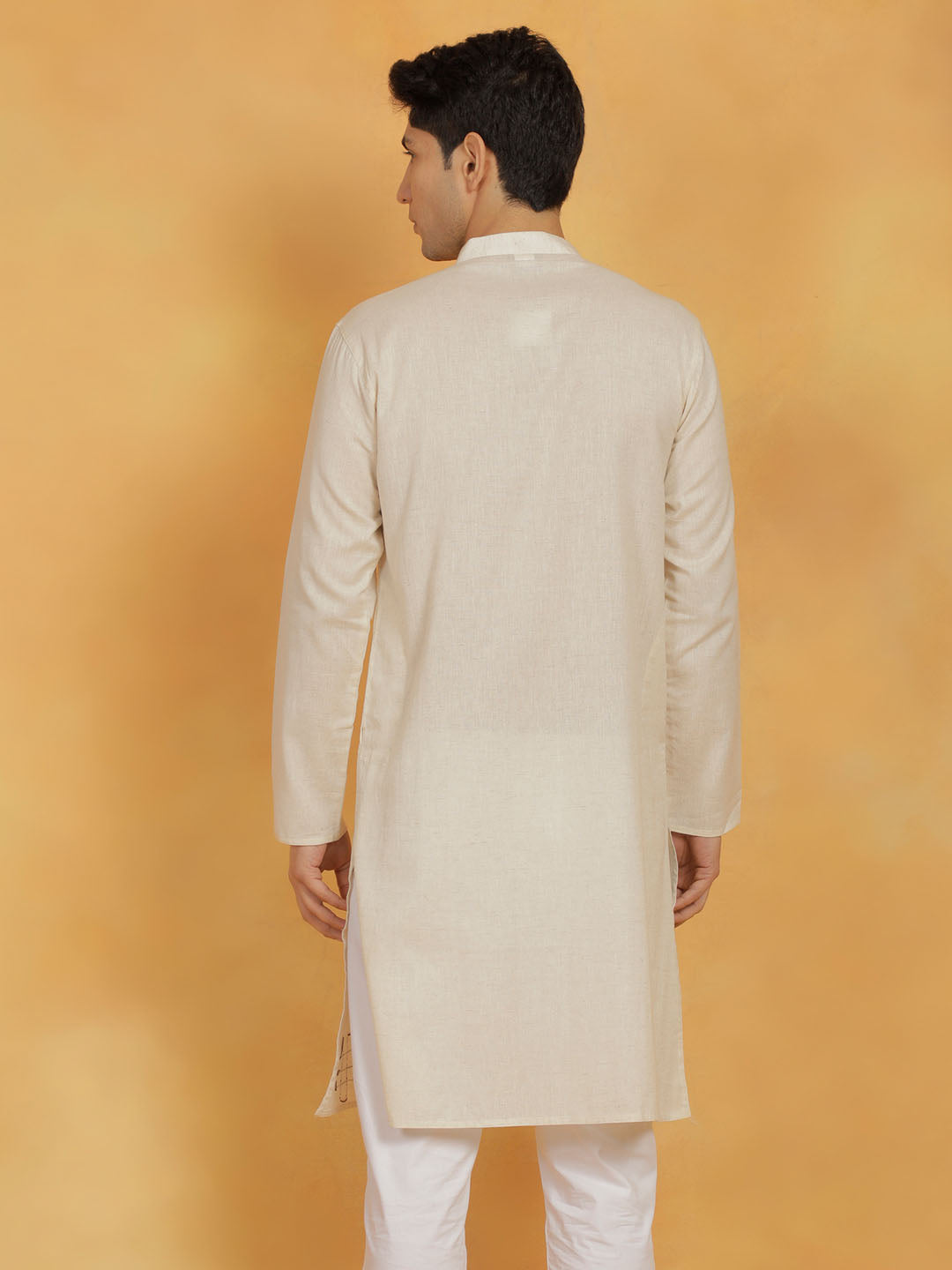 Men's Cream Cotton Cool Kurta