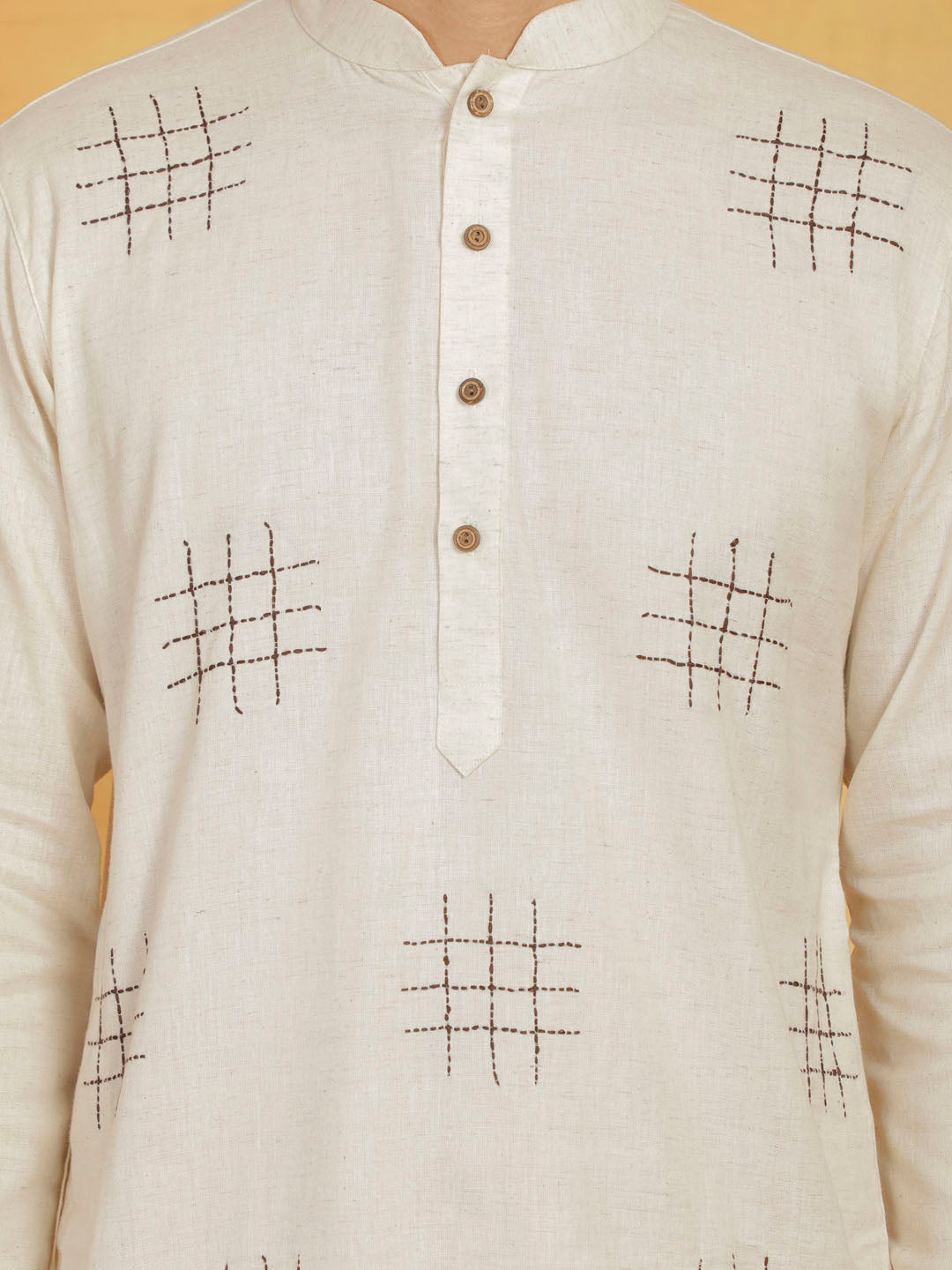 Men's Cream Cotton Cool Kurta