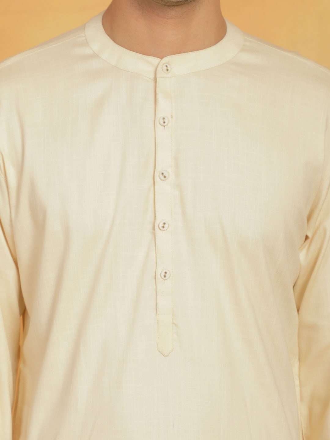 Men's Cream Linen Cotton Kurta